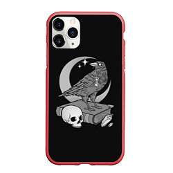 Чехол iPhone 11 Pro матовый Оккультная ворона, цвет: 3D-красный