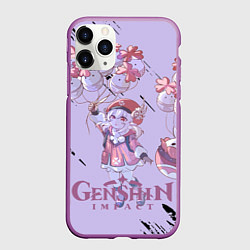 Чехол iPhone 11 Pro матовый Klee Genshin Impact, цвет: 3D-фиолетовый