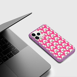 Чехол iPhone 11 Pro матовый Собака Пудель, цвет: 3D-фиолетовый — фото 2