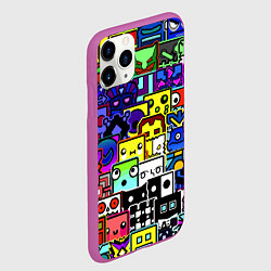 Чехол iPhone 11 Pro матовый Geometry Dash: All Skins, цвет: 3D-фиолетовый — фото 2