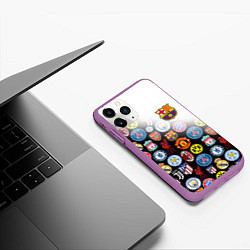 Чехол iPhone 11 Pro матовый FC BARCELONA LOGOBOMBING, цвет: 3D-фиолетовый — фото 2