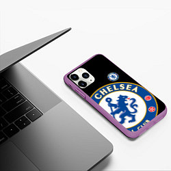 Чехол iPhone 11 Pro матовый ЧЕЛСИ CHELSEA BIG LOGO, цвет: 3D-фиолетовый — фото 2