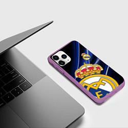Чехол iPhone 11 Pro матовый РЕАЛ МАДРИД ГЕОМЕТРИЯ СПОРТ, цвет: 3D-фиолетовый — фото 2