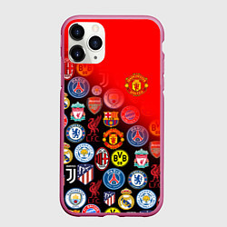 Чехол iPhone 11 Pro матовый МАНЧЕСТЕР ЮНАЙТЕД FCMU, цвет: 3D-малиновый