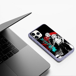 Чехол iPhone 11 Pro матовый МАЙКИ ТОЙКИЙСКИЕ МСТИТЕЛИ НЕОН ЛОГО, цвет: 3D-светло-сиреневый — фото 2