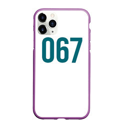Чехол iPhone 11 Pro матовый Squid game - Кан Сэ Бёк 067, цвет: 3D-фиолетовый