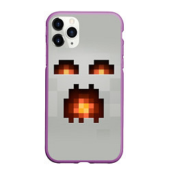 Чехол iPhone 11 Pro матовый МАЙНКРАФТ, ГАСТ ОГНЕННЫЙ, цвет: 3D-фиолетовый
