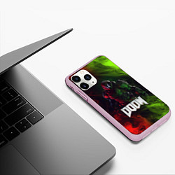 Чехол iPhone 11 Pro матовый Doomguy Doom, цвет: 3D-розовый — фото 2