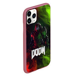 Чехол iPhone 11 Pro матовый Doomguy Doom, цвет: 3D-малиновый — фото 2