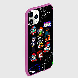 Чехол iPhone 11 Pro матовый FNF ГЕРОИ ИГРЫ, БРЫЗГИ КРАСОК, ГРАФФИТИ ЛОГО, цвет: 3D-фиолетовый — фото 2