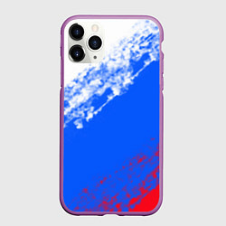 Чехол iPhone 11 Pro матовый Флаг РФ триколор, цвет: 3D-фиолетовый