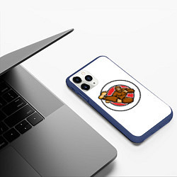 Чехол iPhone 11 Pro матовый Тхэквондо Кинг Конг - Обезьяна Занимается Боевыми, цвет: 3D-тёмно-синий — фото 2