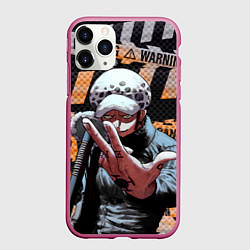 Чехол iPhone 11 Pro матовый Трафальгар Ло особо опасен, цвет: 3D-малиновый