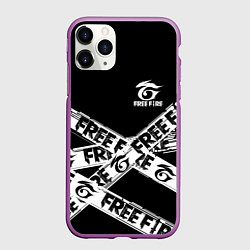 Чехол iPhone 11 Pro матовый GARENA FREE FIRE OFF CYBER LINE STYLE, цвет: 3D-фиолетовый