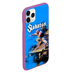 Чехол iPhone 11 Pro матовый Йоаким Броден на танке Sabaton, цвет: 3D-фиолетовый — фото 2