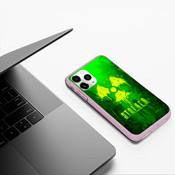 Чехол iPhone 11 Pro матовый STALKER LOGO RADIATOIN NEON TOXIC, цвет: 3D-розовый — фото 2