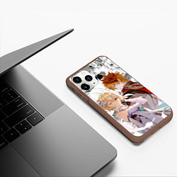 Чехол iPhone 11 Pro матовый Люмин и Тарталья на фоне манги, цвет: 3D-коричневый — фото 2
