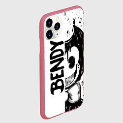 Чехол iPhone 11 Pro матовый BENDY - БЕНДИ БРЫЗГИ КРАСКИ, цвет: 3D-малиновый — фото 2
