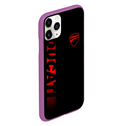 Чехол iPhone 11 Pro матовый DUCATI BLACK RED LINE, цвет: 3D-фиолетовый — фото 2