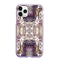 Чехол iPhone 11 Pro матовый Коллекция Фрактальная мозаика Фиолетово-желтый, цвет: 3D-светло-сиреневый