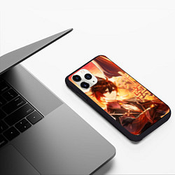 Чехол iPhone 11 Pro матовый Genshin Impact: Zhongli, цвет: 3D-черный — фото 2