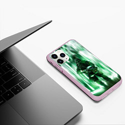 Чехол iPhone 11 Pro матовый Chernobylite Человек в противогазе наготове, цвет: 3D-розовый — фото 2
