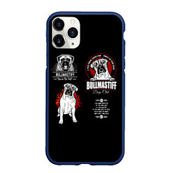 Чехол iPhone 11 Pro матовый Собака Бульмастиф, цвет: 3D-тёмно-синий