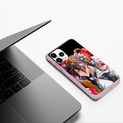 Чехол iPhone 11 Pro матовый Чжун Ли в цветах Genshin impact, цвет: 3D-розовый — фото 2