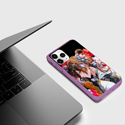 Чехол iPhone 11 Pro матовый Чжун Ли в цветах Genshin impact, цвет: 3D-фиолетовый — фото 2