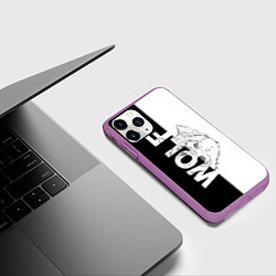 Чехол iPhone 11 Pro матовый WOLF Волк, цвет: 3D-фиолетовый — фото 2