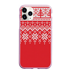 Чехол iPhone 11 Pro матовый Knitted Pattern, цвет: 3D-розовый