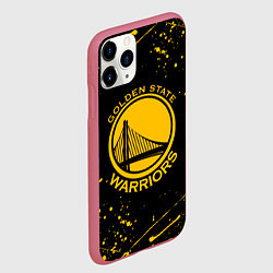 Чехол iPhone 11 Pro матовый GOLDEN STATE WARRIORS? , БРЫЗГИ КРАСОК, цвет: 3D-малиновый — фото 2