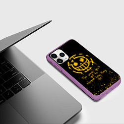 Чехол iPhone 11 Pro матовый ONE PIECE ПИРАТЫ БРЫЗГИ КРАСОК, цвет: 3D-фиолетовый — фото 2