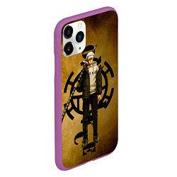 Чехол iPhone 11 Pro матовый Трафальгар Ло One Piece c нодати, цвет: 3D-фиолетовый — фото 2