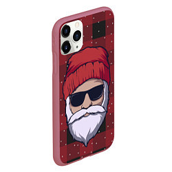 Чехол iPhone 11 Pro матовый SANTA HIPSTER САНТА ХИПСТЕР, цвет: 3D-малиновый — фото 2