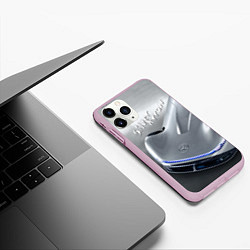 Чехол iPhone 11 Pro матовый Mercedes-Benz EQ Silver Arrow Concept, цвет: 3D-розовый — фото 2