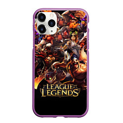 Чехол iPhone 11 Pro матовый LEAGUE OF LEGENDS НЕОН БРЫЗГИ КРАСОК, цвет: 3D-фиолетовый