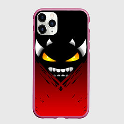 Чехол iPhone 11 Pro матовый Geometry Dash: Demon Smile, цвет: 3D-малиновый