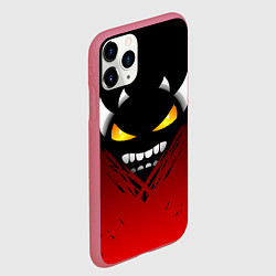Чехол iPhone 11 Pro матовый Geometry Dash: Demon Smile, цвет: 3D-малиновый — фото 2