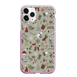 Чехол iPhone 11 Pro матовый Винтажный 2022, цвет: 3D-розовый