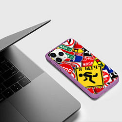 Чехол iPhone 11 Pro матовый Я бегу по главной, цвет: 3D-фиолетовый — фото 2