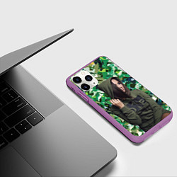 Чехол iPhone 11 Pro матовый Olga Buzova - camouflage, цвет: 3D-фиолетовый — фото 2