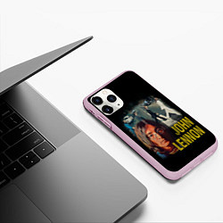 Чехол iPhone 11 Pro матовый The Beatles John Lennon, цвет: 3D-розовый — фото 2