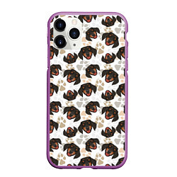 Чехол iPhone 11 Pro матовый Такса Dachshund Dog, цвет: 3D-фиолетовый