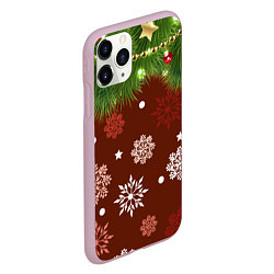 Чехол iPhone 11 Pro матовый Зимнее Настроение Елка, цвет: 3D-розовый — фото 2