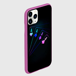 Чехол iPhone 11 Pro матовый НЕОНОВЫЕ КАРТЫ NEON, цвет: 3D-фиолетовый — фото 2