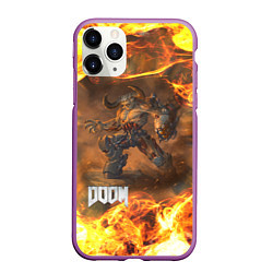 Чехол iPhone 11 Pro матовый КИБЕРДЕМОН DOOM 2, цвет: 3D-фиолетовый