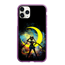 Чехол iPhone 11 Pro матовый Sailormoon Сейлормун на фоне звезд, цвет: 3D-фиолетовый