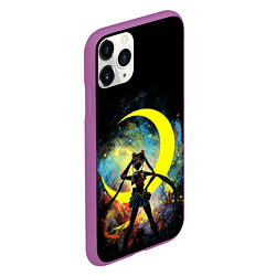 Чехол iPhone 11 Pro матовый Sailormoon Сейлормун на фоне звезд, цвет: 3D-фиолетовый — фото 2