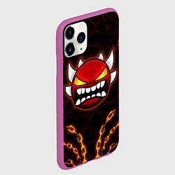 Чехол iPhone 11 Pro матовый Geometry Dash: Fire Chains, цвет: 3D-фиолетовый — фото 2